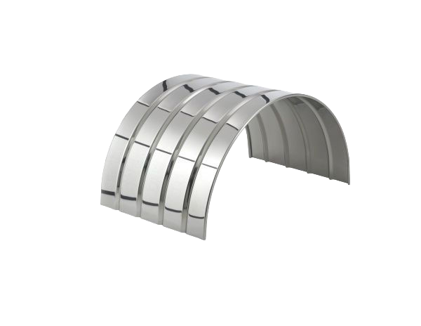 60" Aluminum Ribbed And Beaded Single Axle Fender For 19.5" Wheels