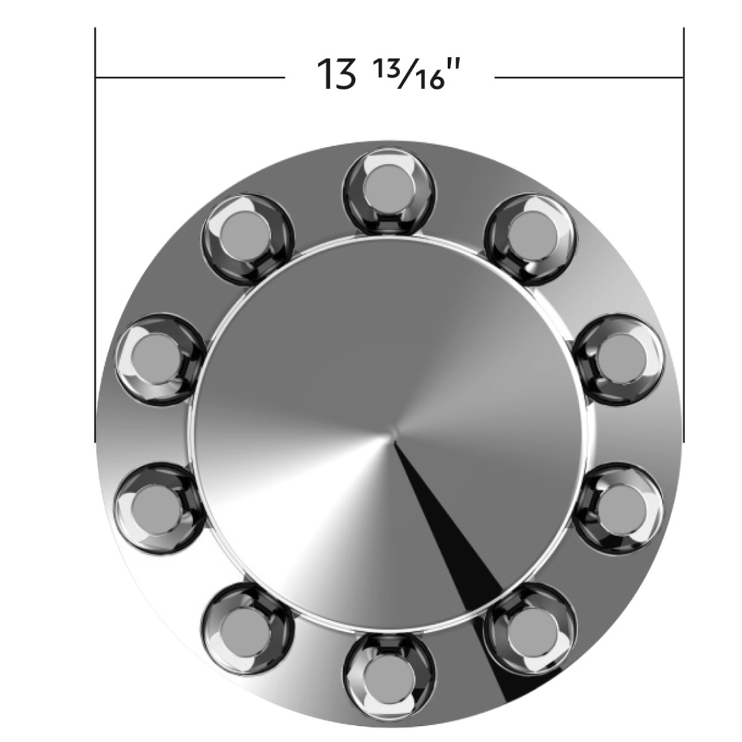 Rear Axle Wheel Cover "Pointed" With 10 Push-On Nut Covers, High Quality Chrome Plated ABS Plastic (Copy) (Copy)