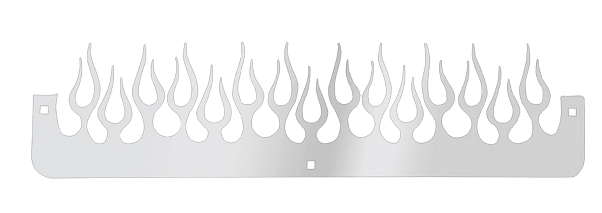 24" Chrome Flame Bottom Mud Flap Plate - Bolt Thru