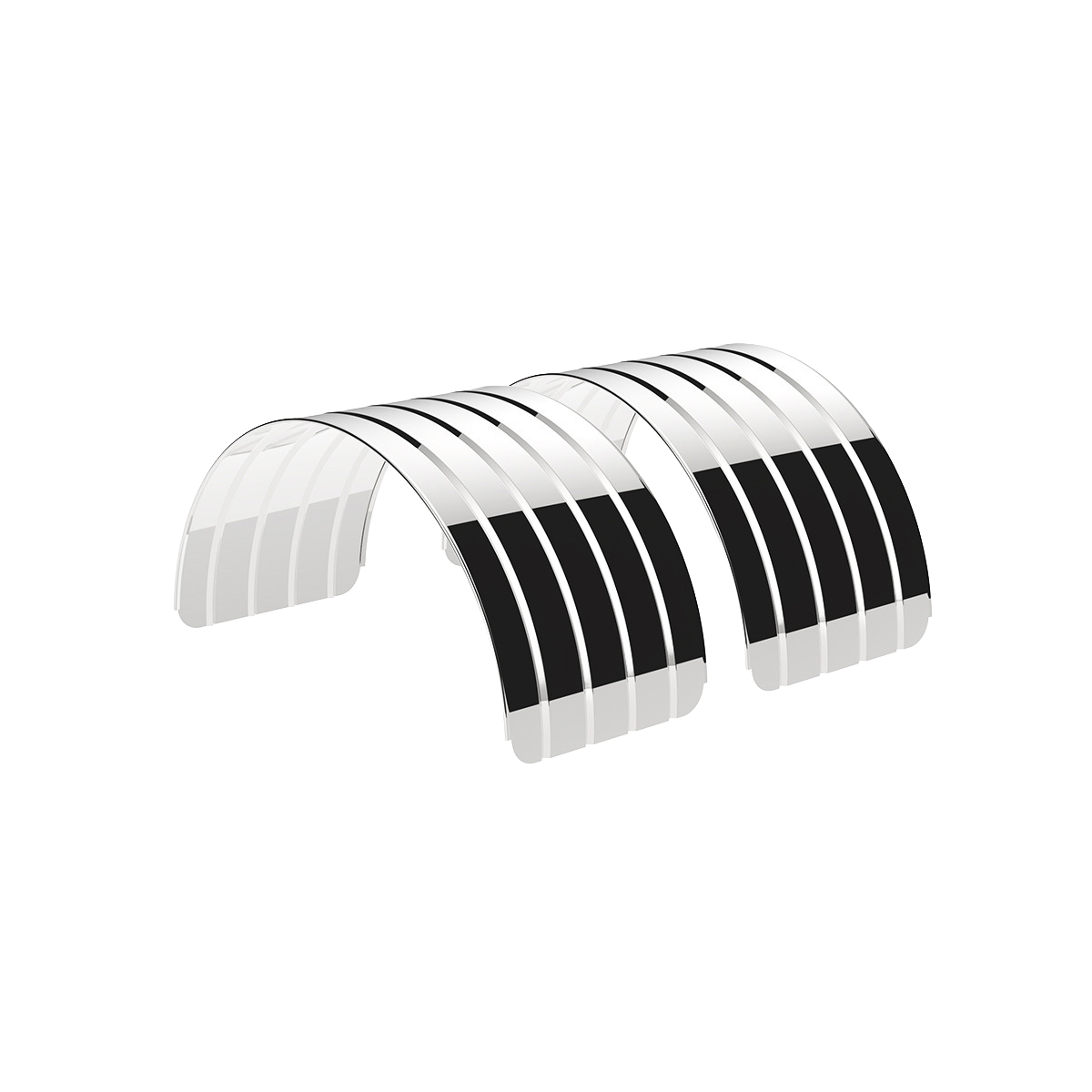 80" Single Axle Fender - 430 Stainless Steel 18 Gauge Ribbed Design (Pair)