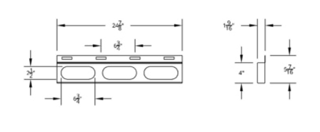 Stainless Steel Top Mud Flap Plate With 6 Inch Oval Light Cutouts