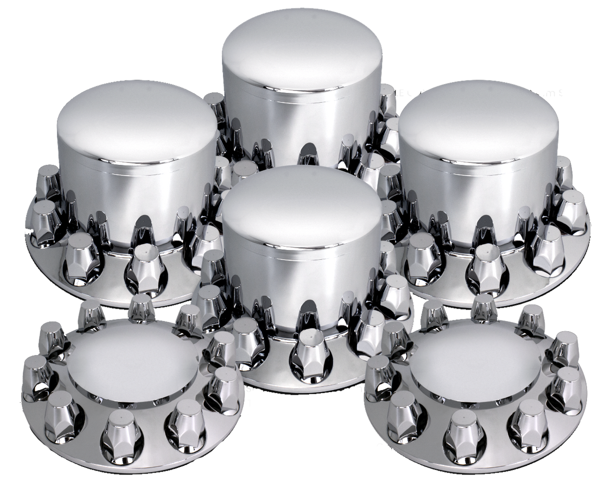 Axle Cover Full Kit Rounded Top With 33mm Threaded Nut Covers