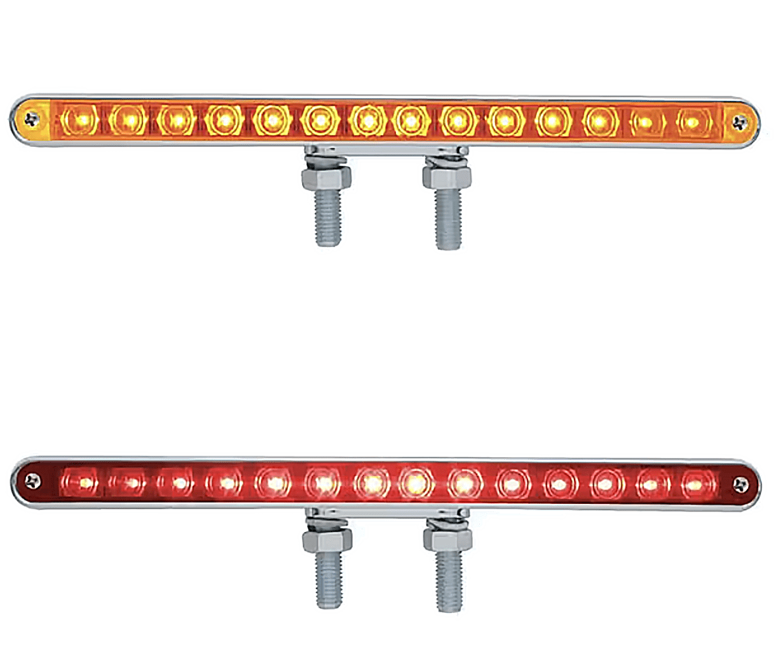 12 Inch Double Face LED Light Bar Amber and Red - HD Truck Source