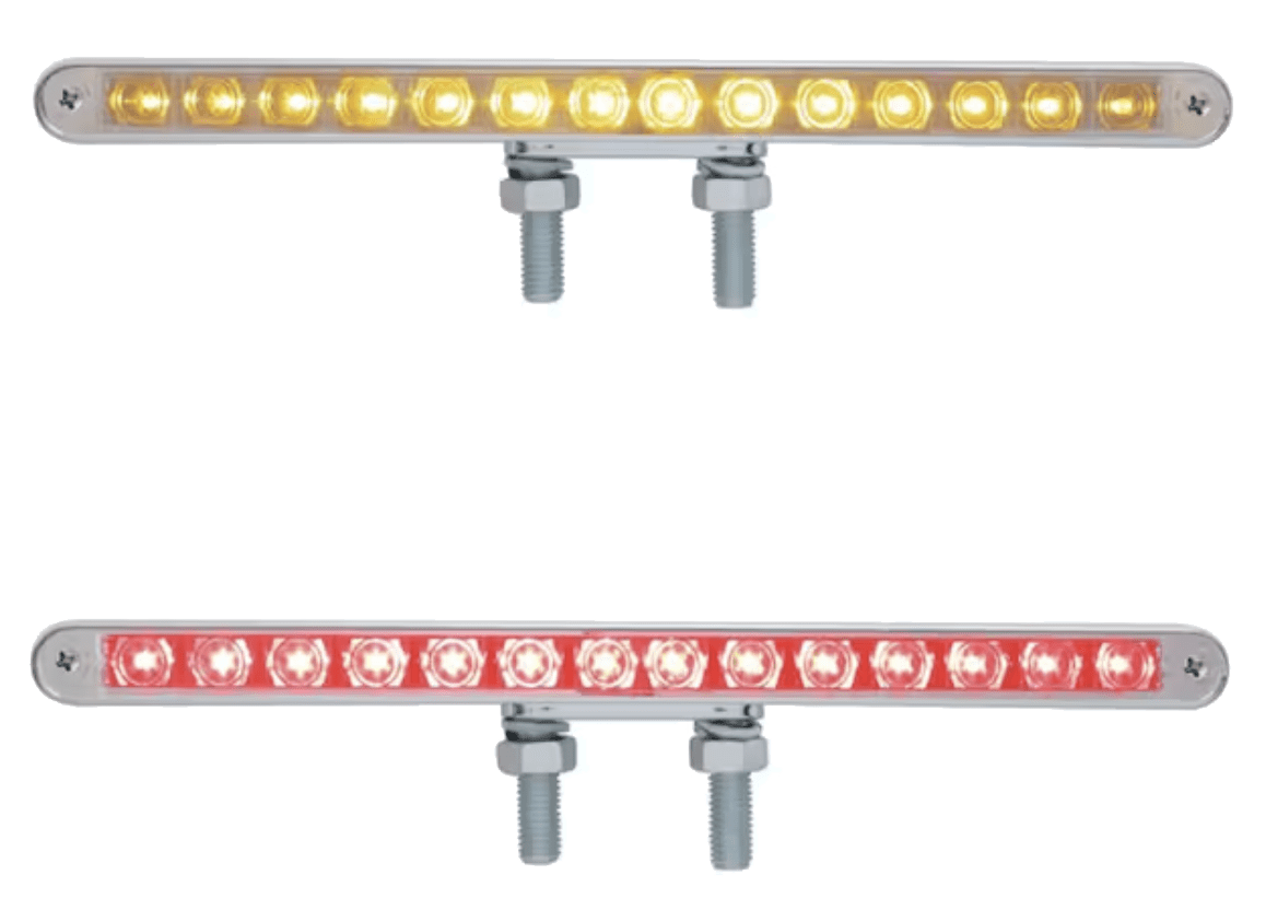 12 Inch Double Face LED Light Bar Amber and Red - HD Truck Source