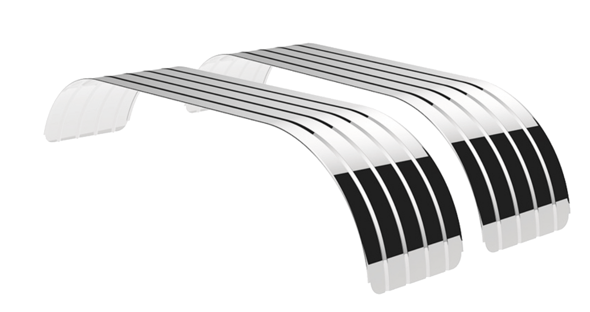 16 and 18 Gauge Full Tandem Fenders Ribbed Flat Polished Stainless Steel - HD Truck Source