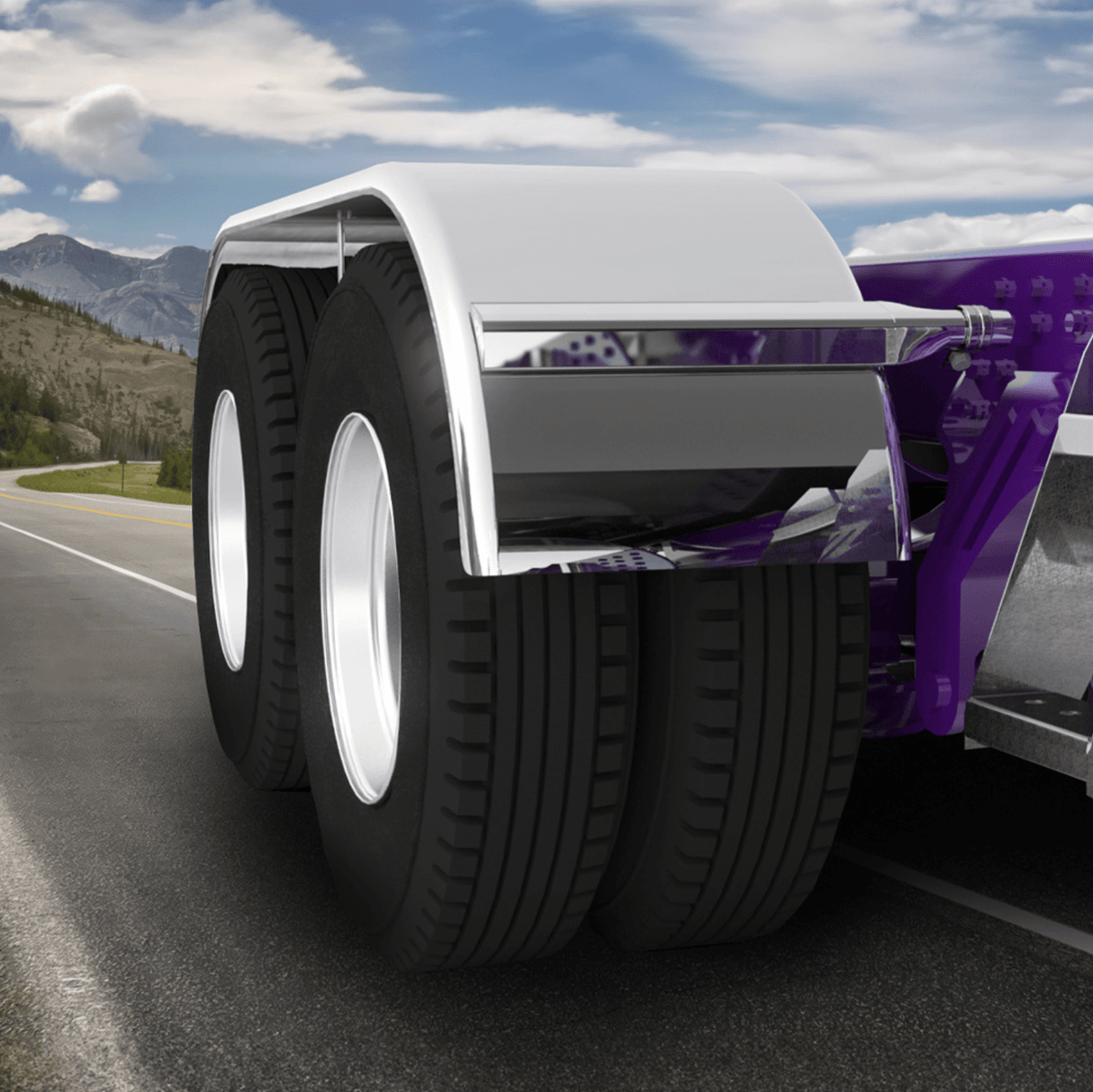 16 Gauge Full Tandem Fenders Smooth Polished Stainless Steel - HD Truck Source