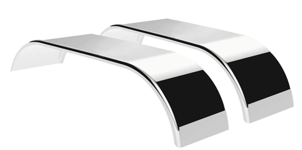 16 Gauge Full Tandem Fenders Smooth Polished Stainless Steel - HD Truck Source