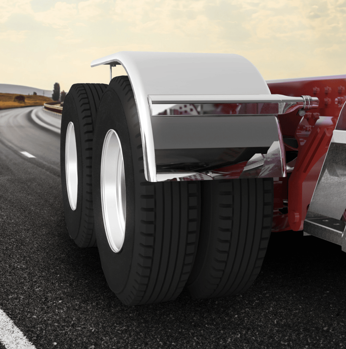 16 Gauge High Polished Smooth Stainless Steel Half Tandem Fender - HD Truck Source