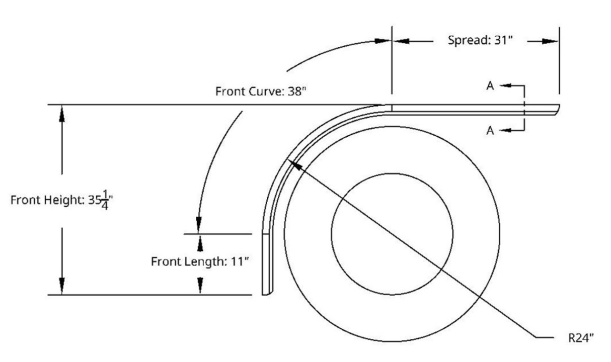 16 Gauge High Polished Smooth Stainless Steel Half Tandem Fender - HD Truck Source