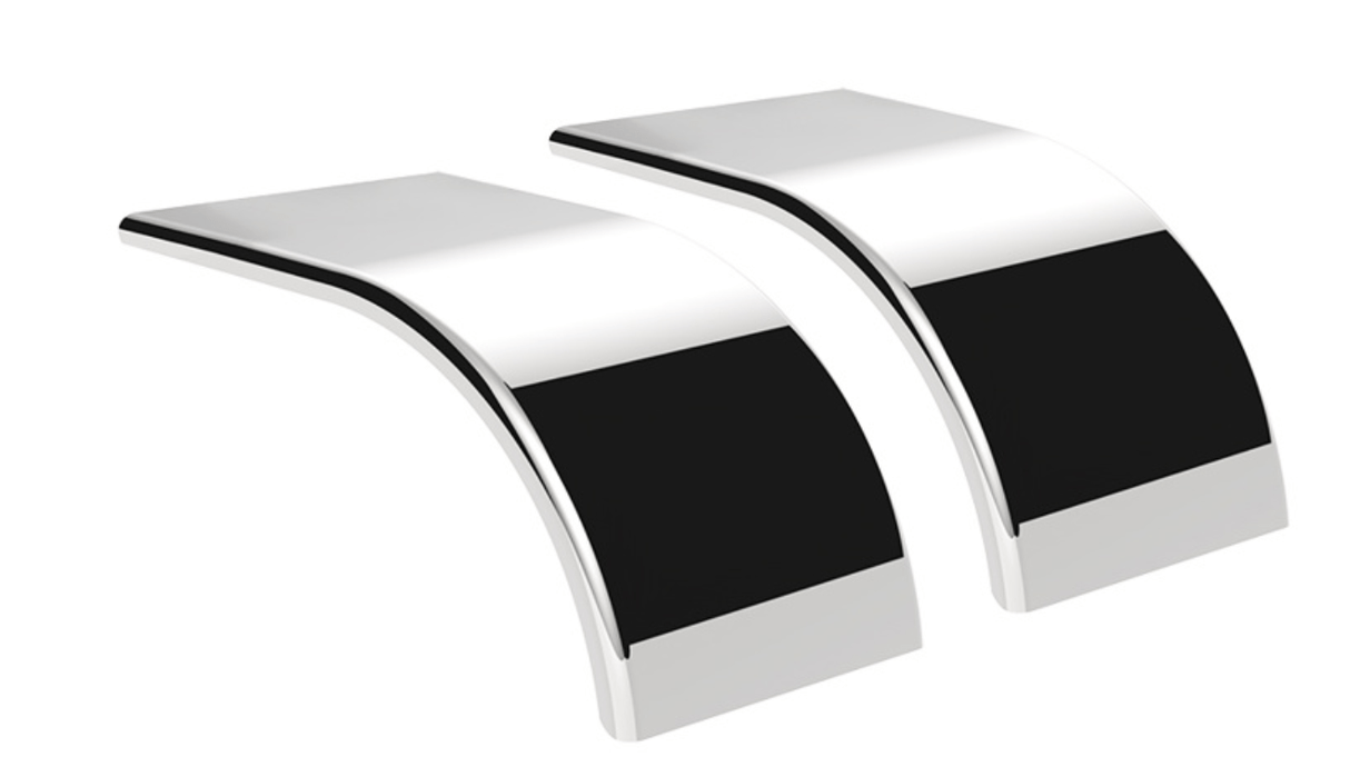 16 Gauge High Polished Smooth Stainless Steel Half Tandem Fender With Stamped Edge - HD Truck Source