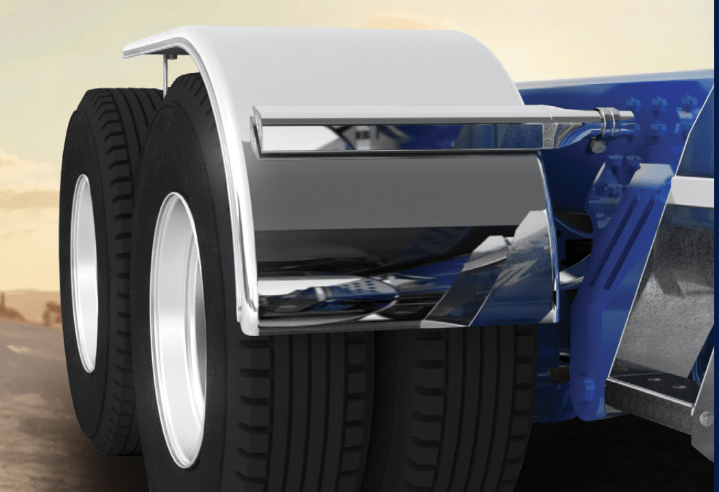 16 Gauge High Polished Smooth Stainless Steel Half Tandem Fender With Stamped Edge - HD Truck Source