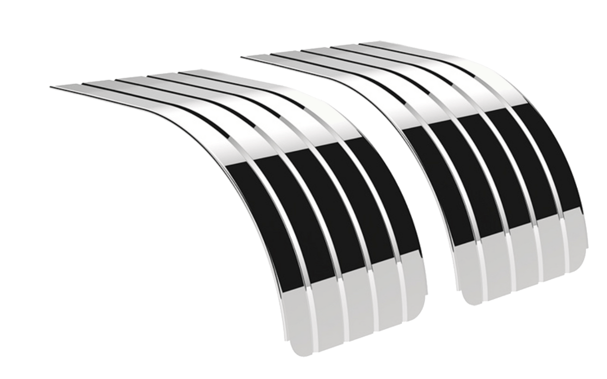 18 Gauge Ribbed High Polished Smooth Stainless Steel Half Tandem Fenders - HD Truck Source