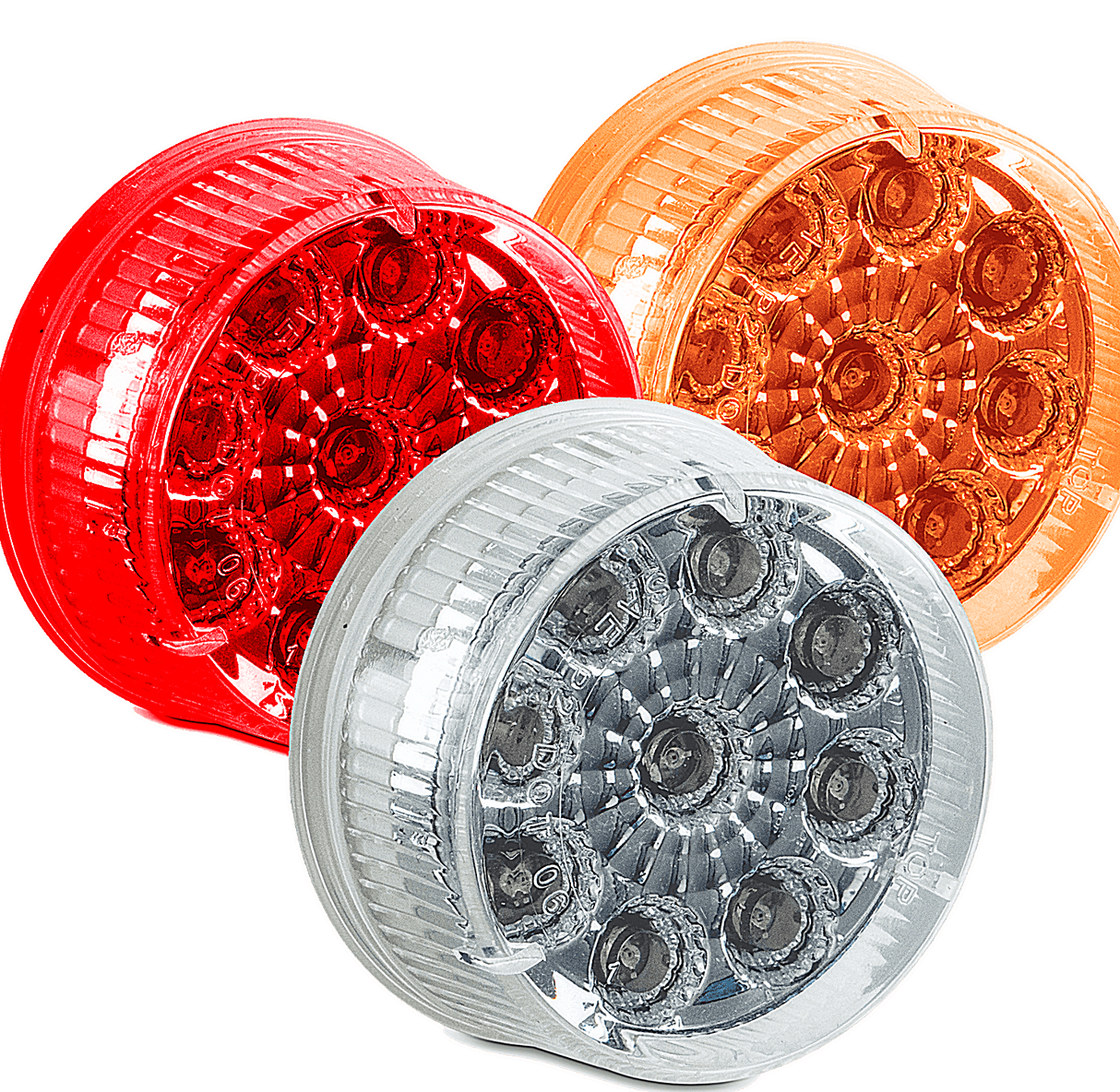 2 Inch Round Diamond Reflector 9 LED Lights - HD Truck Source