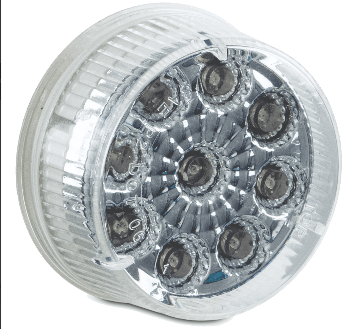 2 Inch Round Diamond Reflector 9 LED Lights - HD Truck Source
