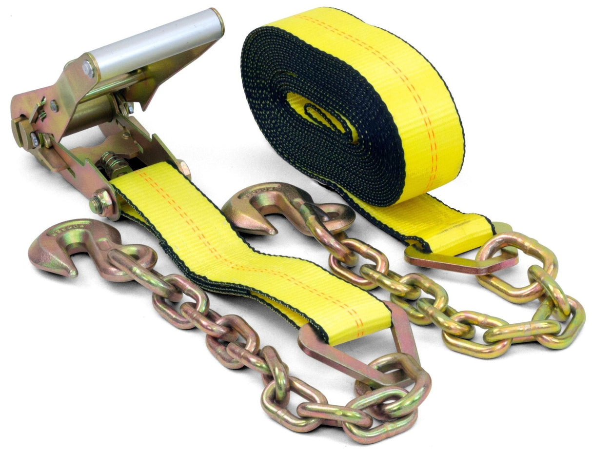 2 Inch x 30 Foot Ratchet Strap w/Chain & Hook - HD Truck Source