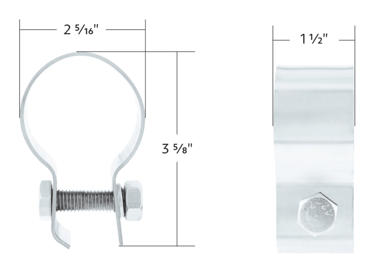 2" Quarter Fender Stainless Steel Tube Clamp With Hardware - HD Truck Source