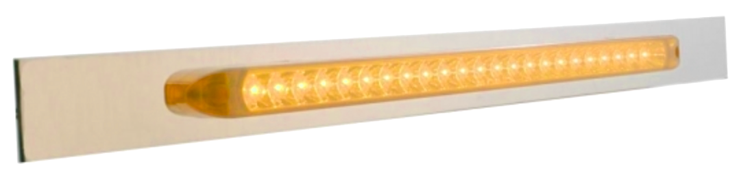 Chrome Top Mud Flap Plate With 23 LED 17" Reflector Light Bar