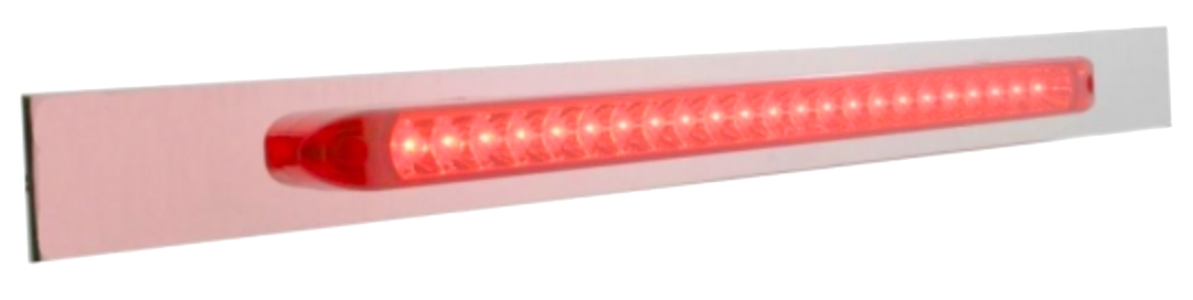 Chrome Top Mud Flap Plate With 23 LED 17" Reflector Light Bar