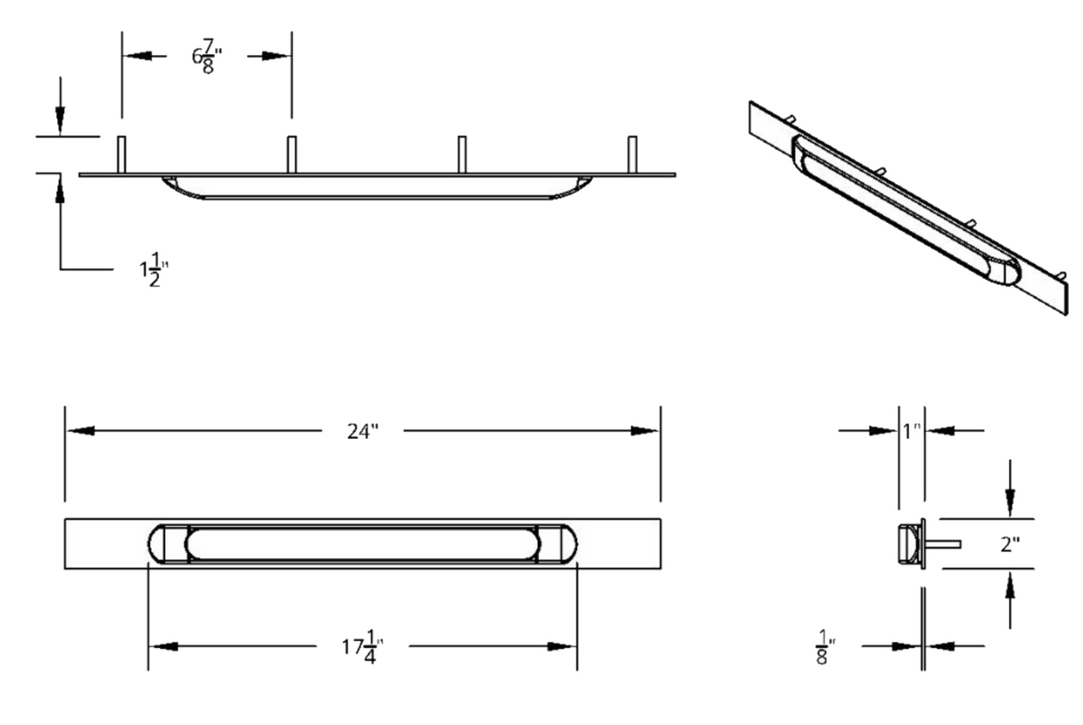 Chrome Top Mud Flap Plate With 23 LED 17" Reflector Light Bar