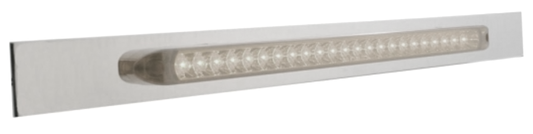 Chrome Top Mud Flap Plate With 23 LED 17" Reflector Light Bar