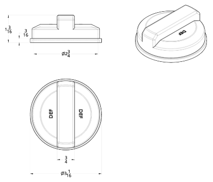 Peterbilt, Kenworth - DEF Cap Cover Chrome