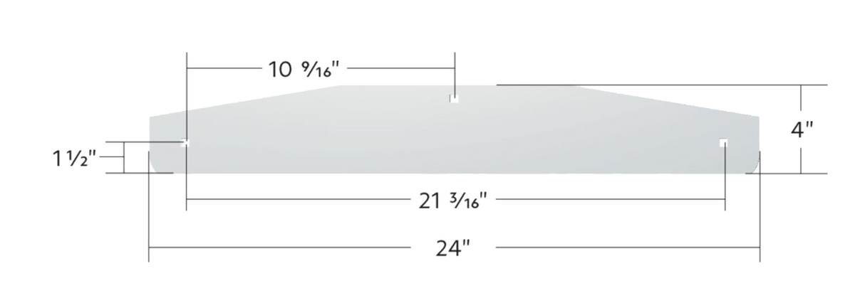 24" x 4" Stainless Steel Bottom Mud Flap Plate - Bolt Thru
