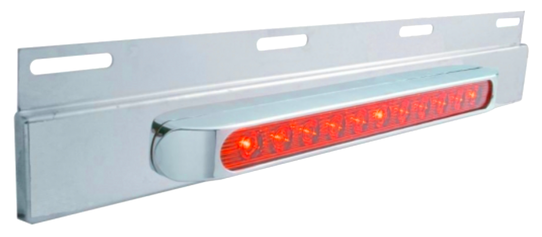 Stainless Top Mud Flap Plate With 11 LED 17" Light Bar & Bezel