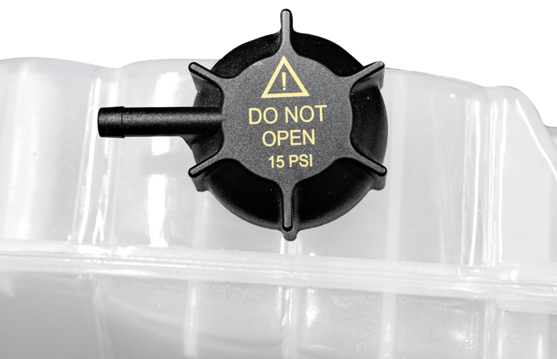 Peterbilt 389, 367, 365 & Kenworth W900, T800. - Pressurized Coolant Reservoir With Coolant Level Sensor