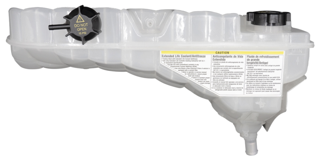 Peterbilt 389, 367, 365 & Kenworth W900, T800. - Pressurized Coolant Reservoir With Coolant Level Sensor