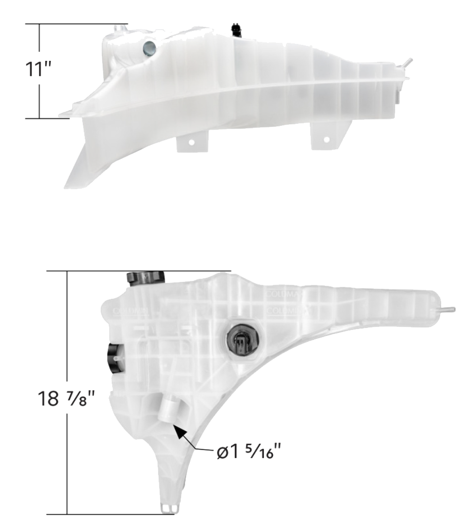 Freightliner Cascadia (2008-2017), Century, Columbia, M2 - Pressurized Coolant Reservoir With Coolant Level Sensor