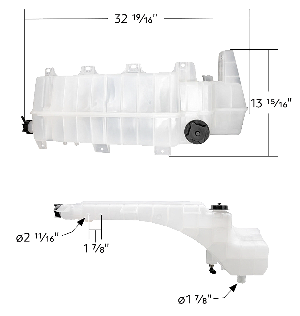 Volvo VNL/VNM, VHD & Mack Pinnacle - Pressurized Coolant Reservoir With Coolant Level Sensor (Copy)