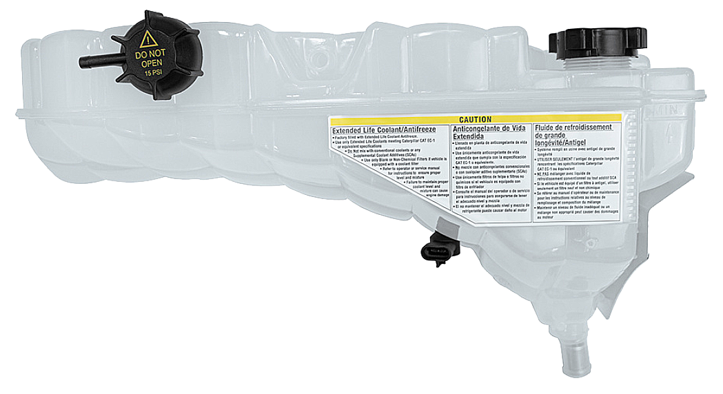 Peterbilt 367, 365, 382 & Kenworth T800, T660 - Pressurized Coolant Reservoir With Coolant Level Sensor