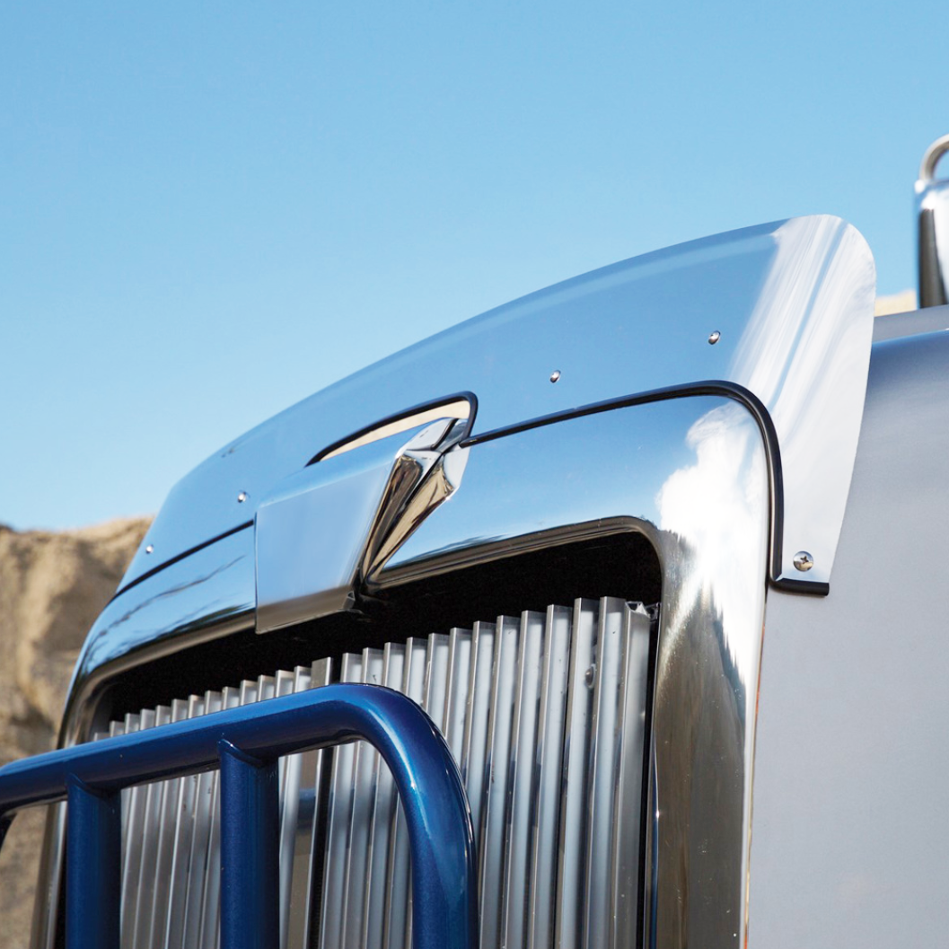 Western Star 4964 SX With High Visibility Hood (2000-18) - 430 Stainless Steel Bug Shield