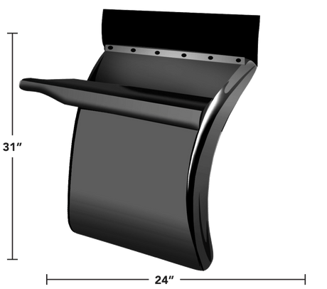 31 Inch Quarter Fender Pair Smoked Black Mirror Finish Triangle Brackets Included - HD Truck Source
