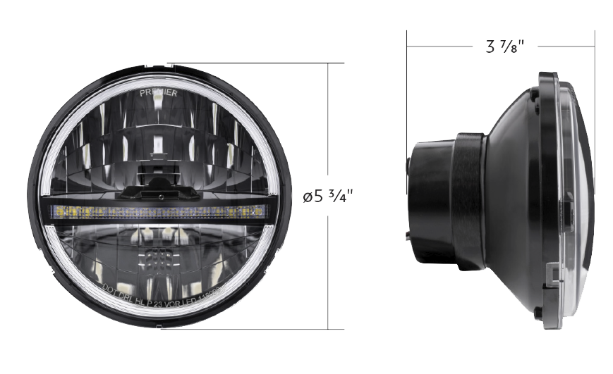 5-3/4" Headlight - 20 High Power LED With DRL/Position Light - Black