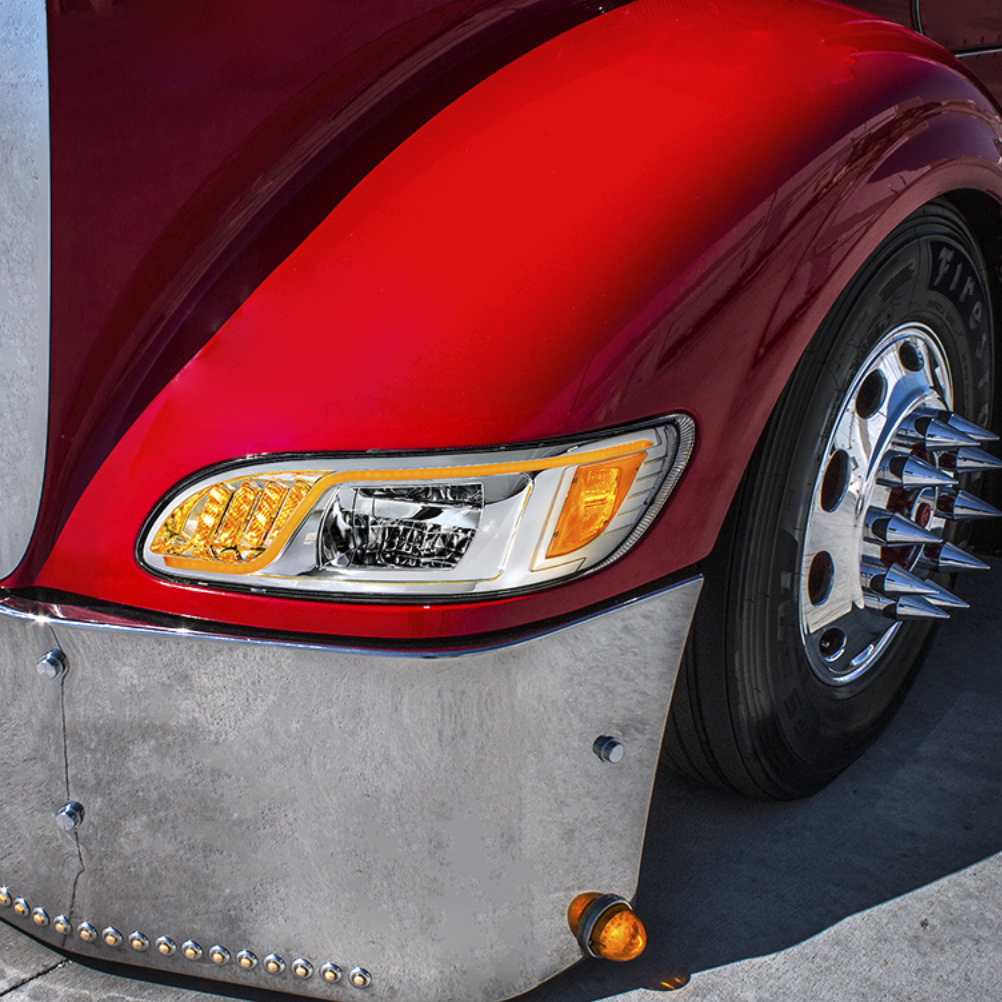 Peterbilt 384/386/387 - LED Headlight With LED Turn, Position, & DRL