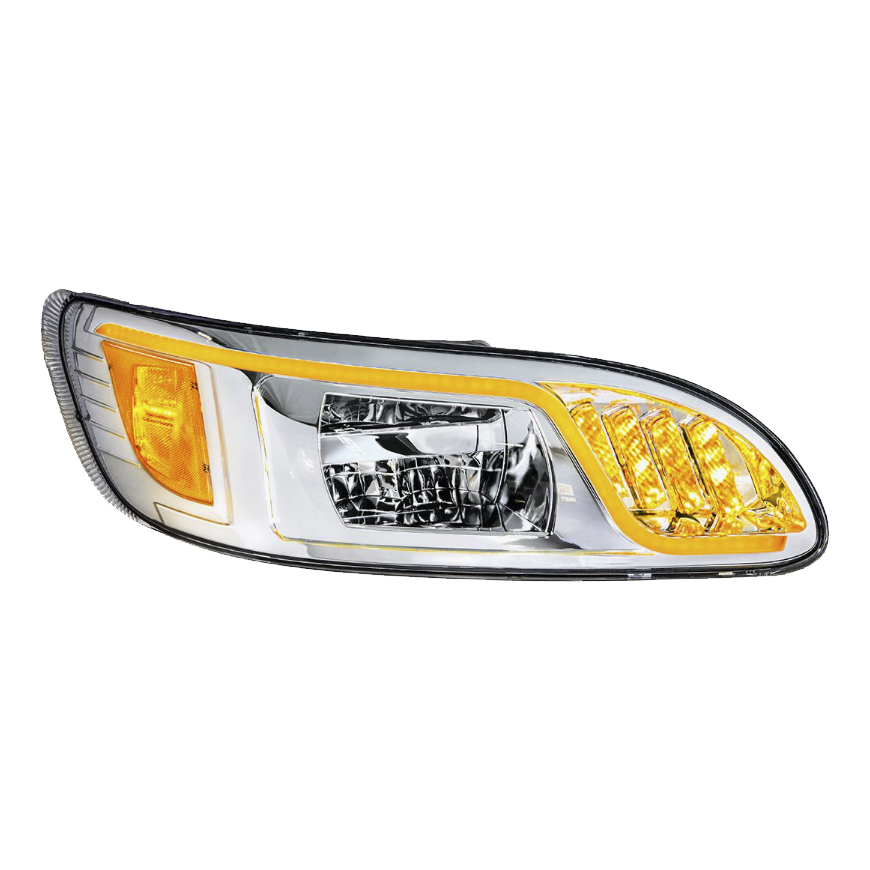 Peterbilt 384/386/387 - LED Headlight With LED Turn, Position, & DRL