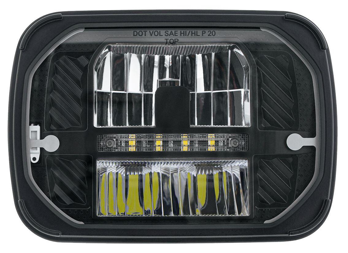 5" X 7" Heated LED Headlight With White Position Light