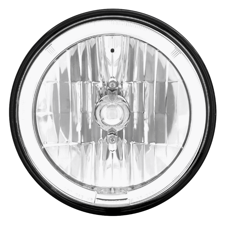 7" Crystal Headlight With LED Halo Ring - Universal Round Replacement