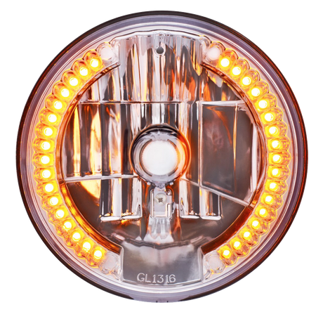 7" Crystal Headlight With 34 LED Position Light