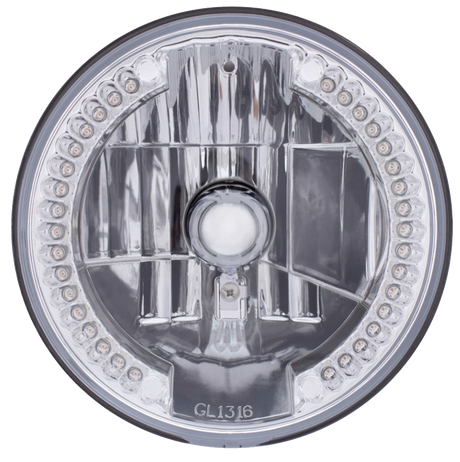 7" Crystal Headlight With 34 LED Position Light