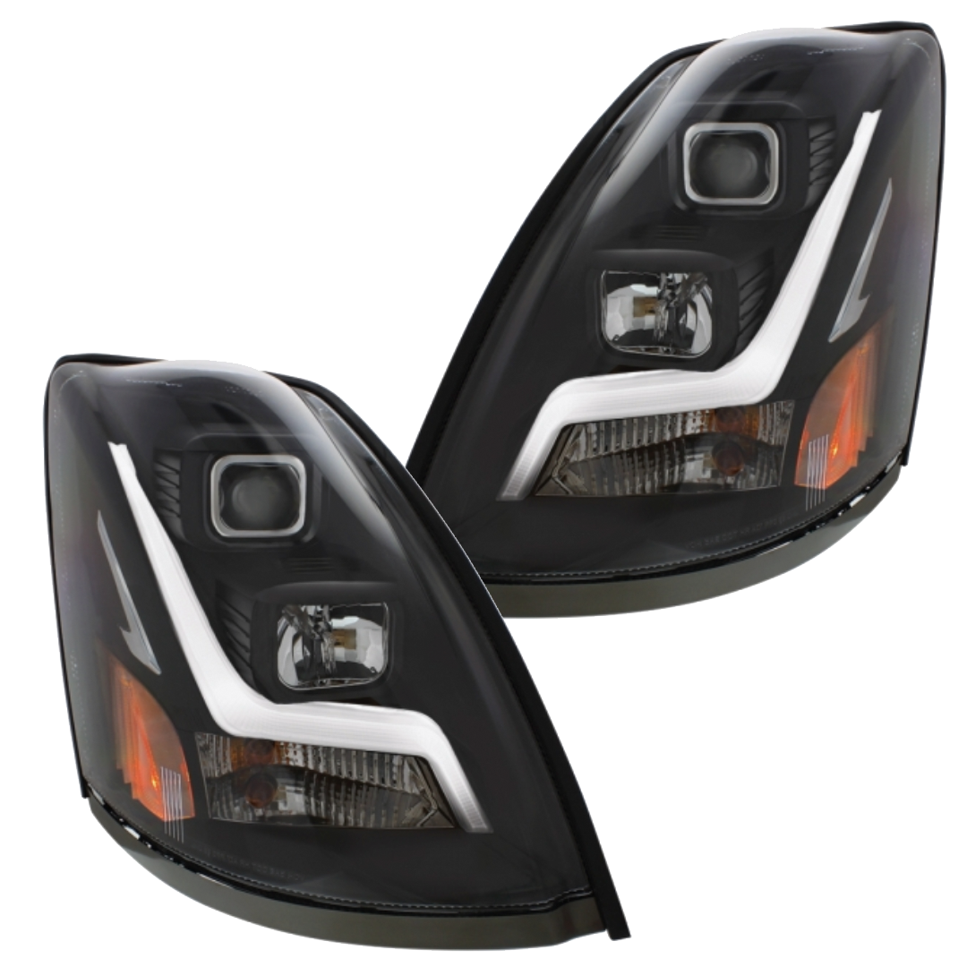 Volvo VN/VNL (2003-2017) - Projection Headlight With LED Position Light Bar