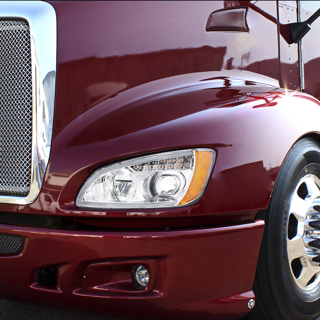 Kenworth T660 (2008-2017) - Full LED Projection Headlight With Turn Signal & Position Light Bar