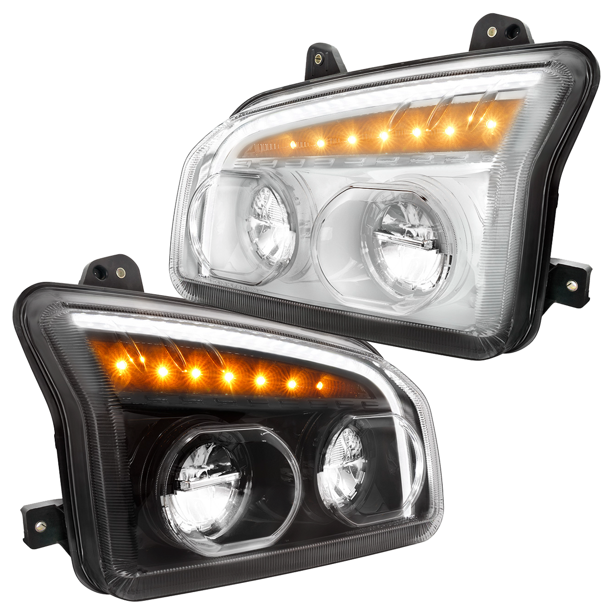 Kenworth T880 (2015-2025) - High Power LED Headlight With LED Turn Signal & Light Bar