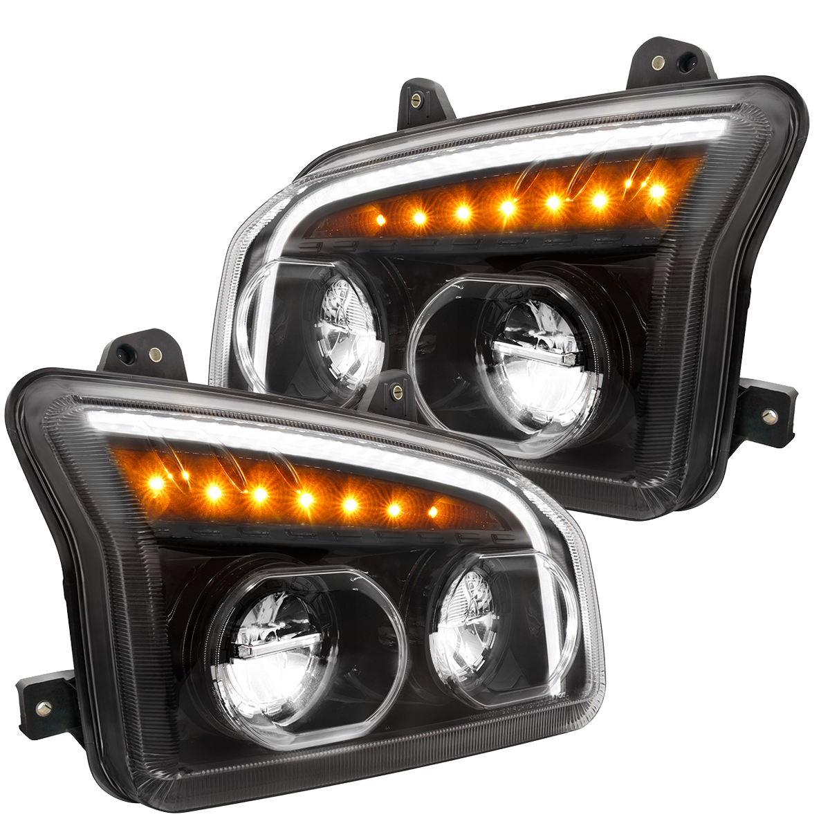 Kenworth T880 (2015-2025) - High Power LED Headlight With LED Turn Signal & Light Bar