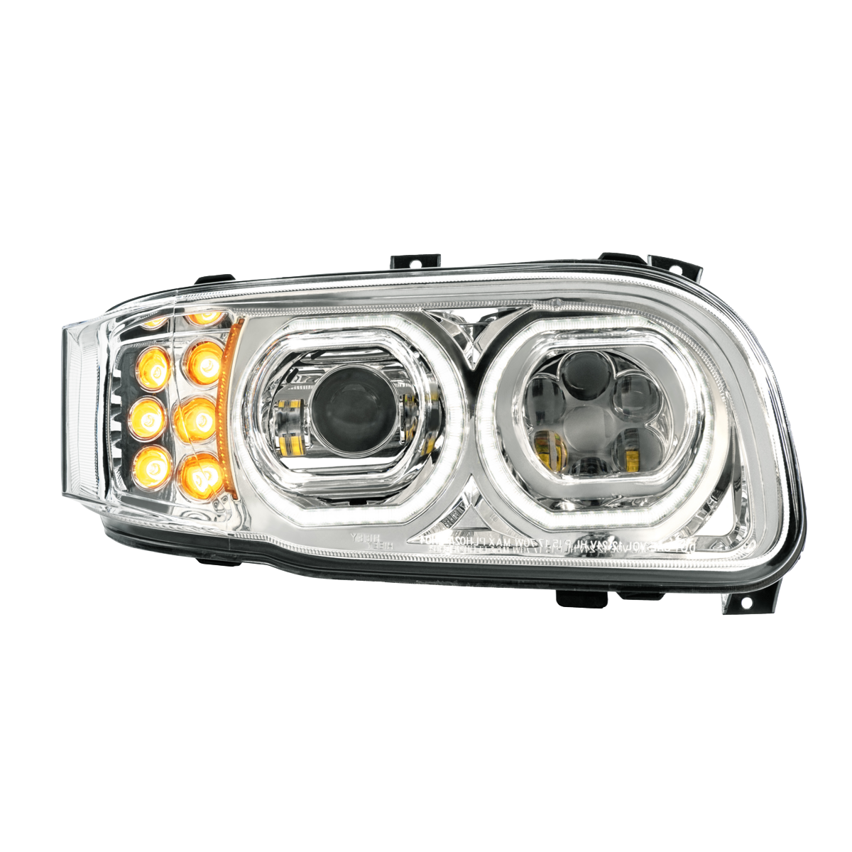 Peterbilt 389 (2008-2024) - High Power Headlight With 10 LED Turn & 100 LED Halo