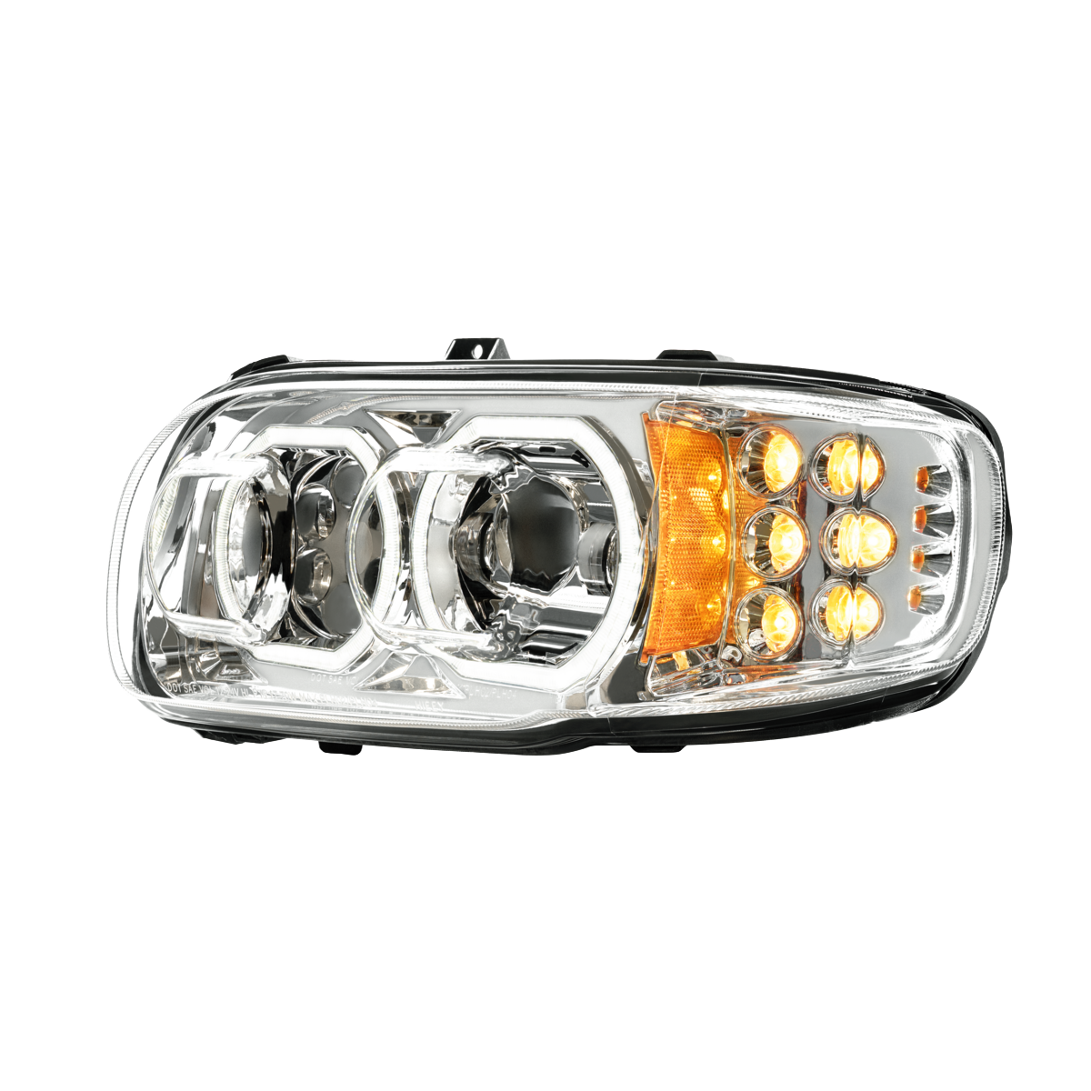 Peterbilt 389 (2008-2024) - High Power Headlight With 10 LED Turn & 100 LED Halo