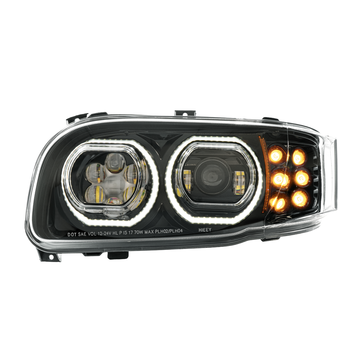 Peterbilt 389 (2008-2024) - High Power Headlight With 10 LED Turn & 100 LED Halo