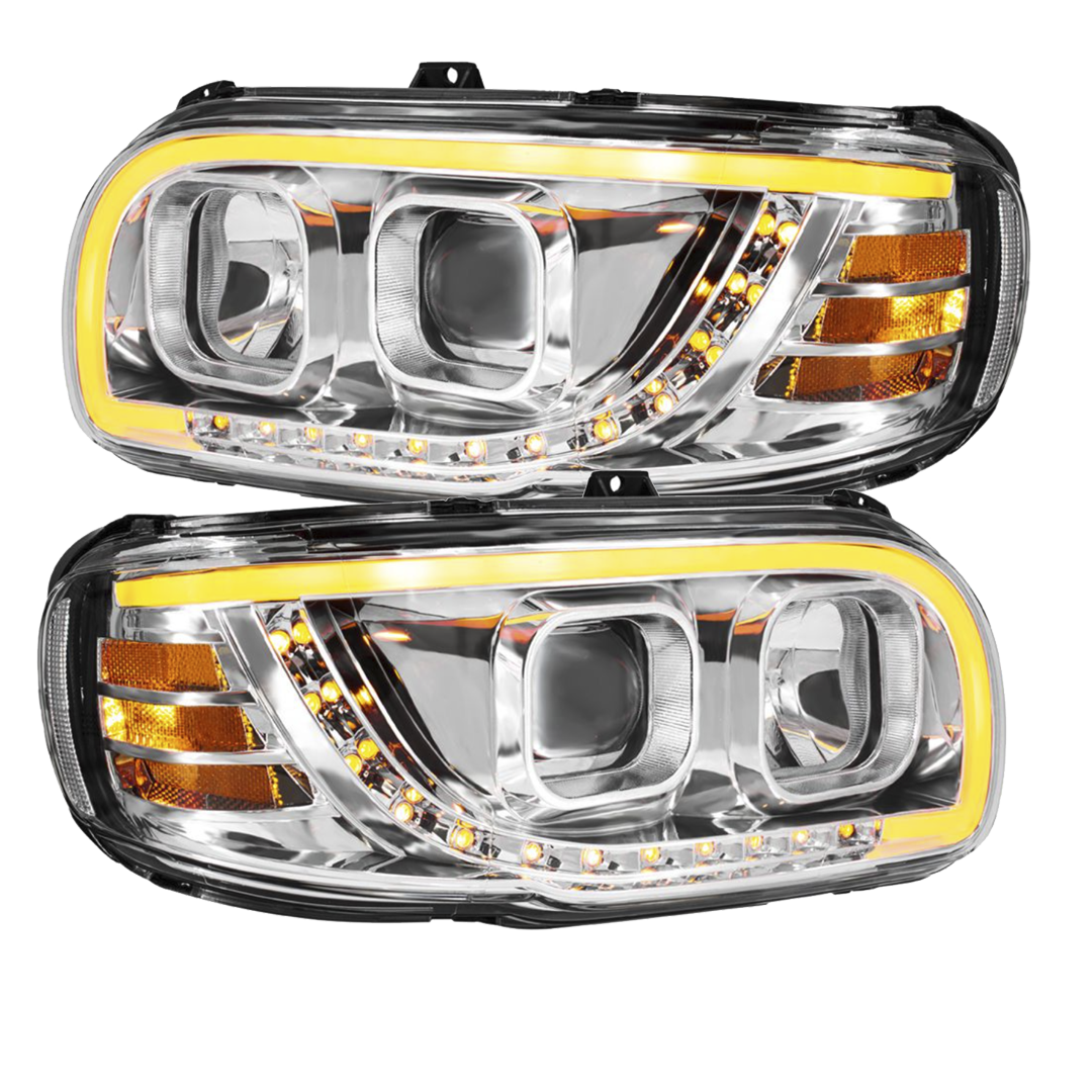 Peterbilt 389, 388 and 567 - Projection Headlight With LED Turn Signal & Light Bar
