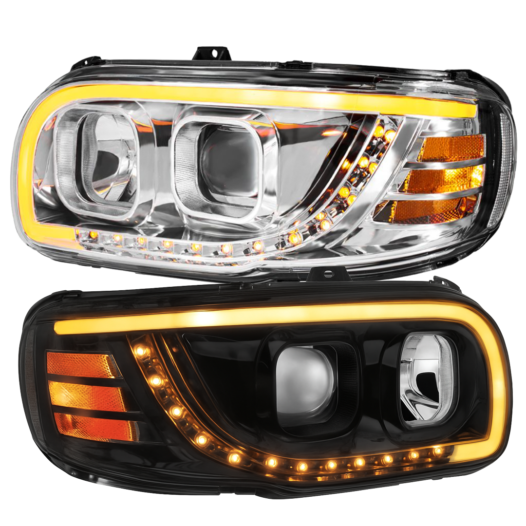 Peterbilt 389, 388 and 567 - Projection Headlight With LED Turn Signal & Light Bar
